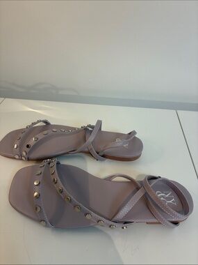 New York & Company Lavender Wrap Stud Sandals